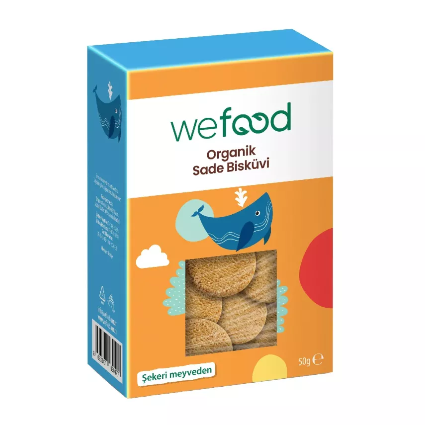 Wefood Kids Organik Sade Bisküvi (Tereyağlı) 50 gr - 1