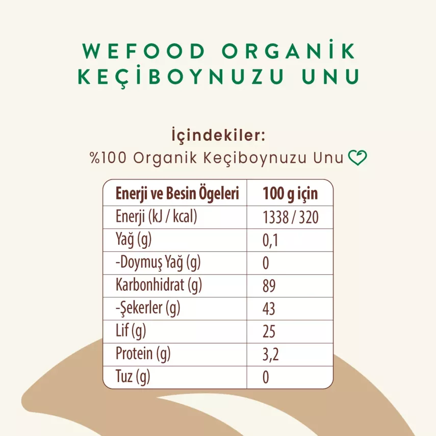 Wefood Organik Glutensiz Keçiboynuzu Unu 320 Gr - 4