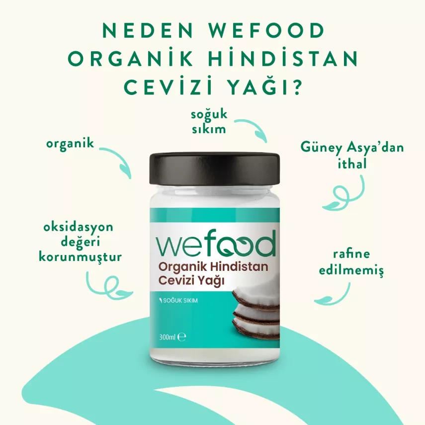 Wefood Organik Hindistan Cevizi Yağı Soğuk Sıkım (300 ml) - 4