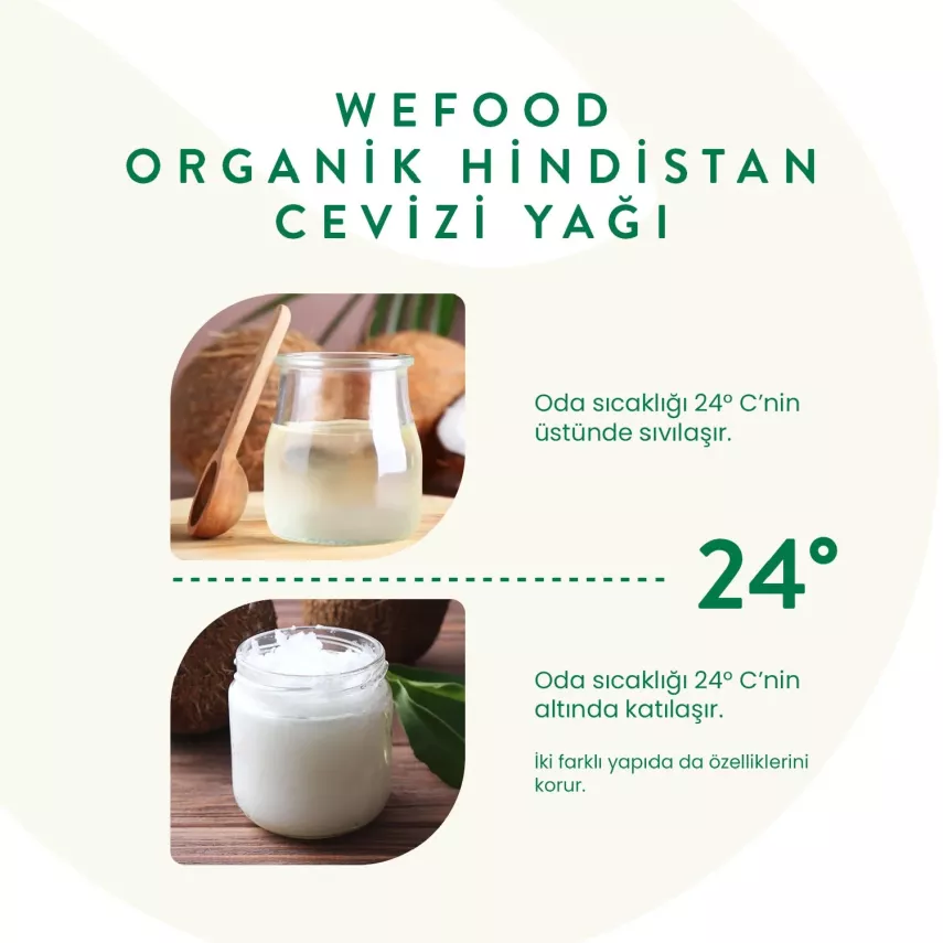 Wefood Organik Hindistan Cevizi Yağı Soğuk Sıkım (300 ml) - 6