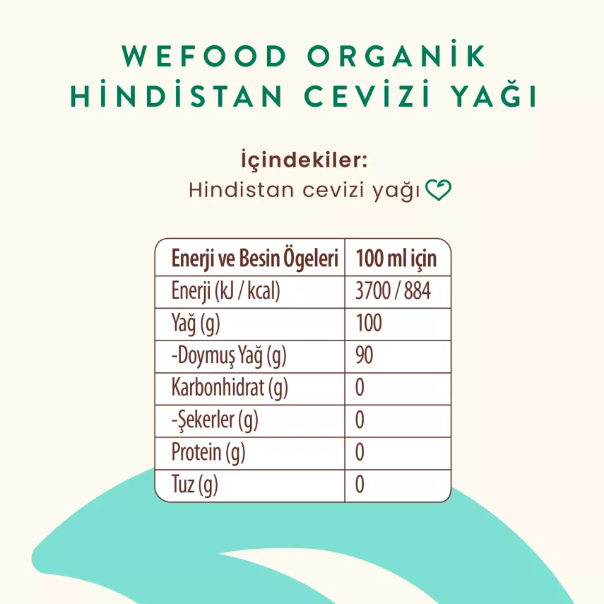 Wefood Organik Hindistan Cevizi Yağı Soğuk Sıkım (300 ml) - 7
