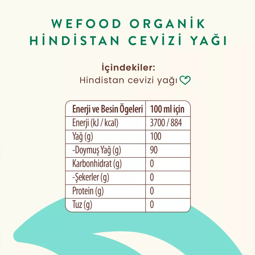 Wefood Organik Hindistan Cevizi Yağı (Soğuk Sıkım) 150 ml. - 7