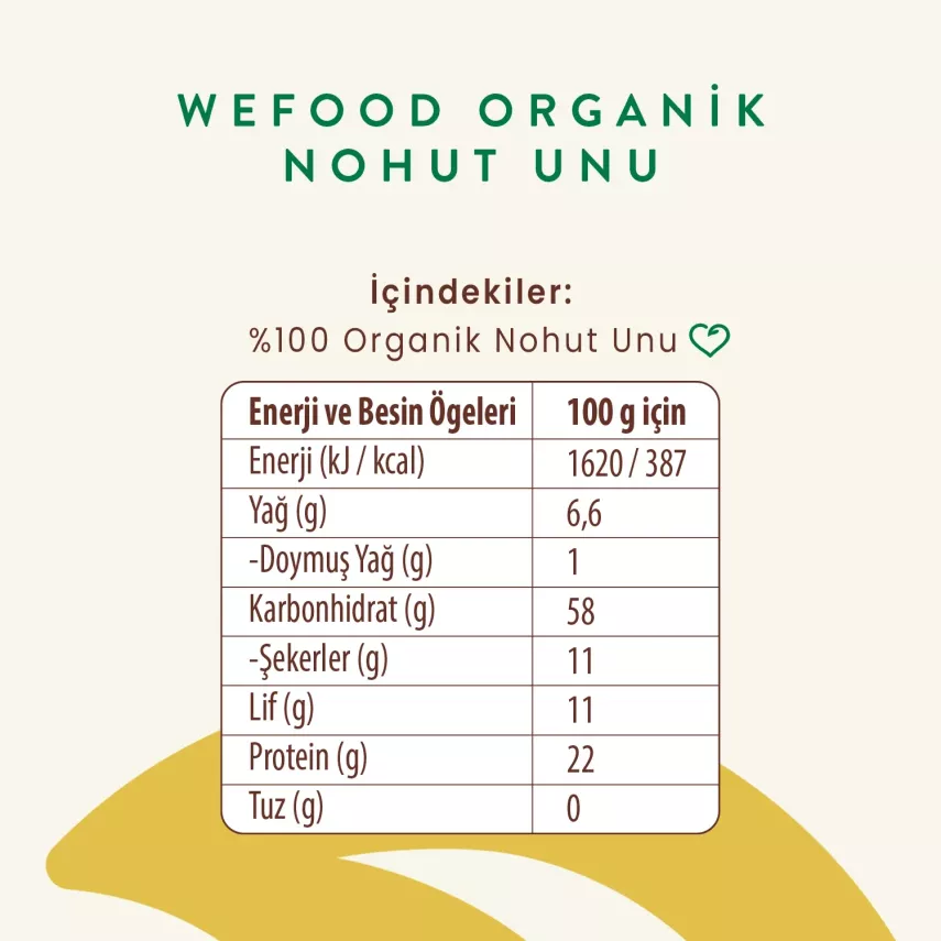 Wefood Organik Glutensiz Nohut Unu 350 gr - 4