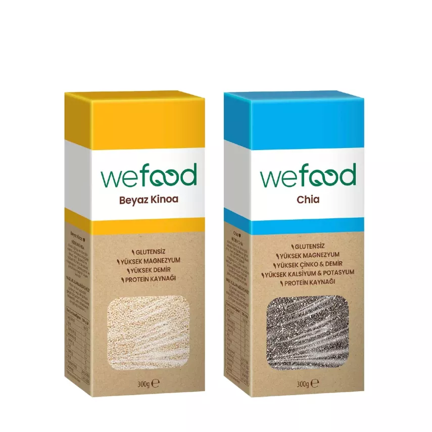 Wefood Siyah Chia (300 gr) ve Beyaz Kinoa (300 gr) 2'li Set - 1