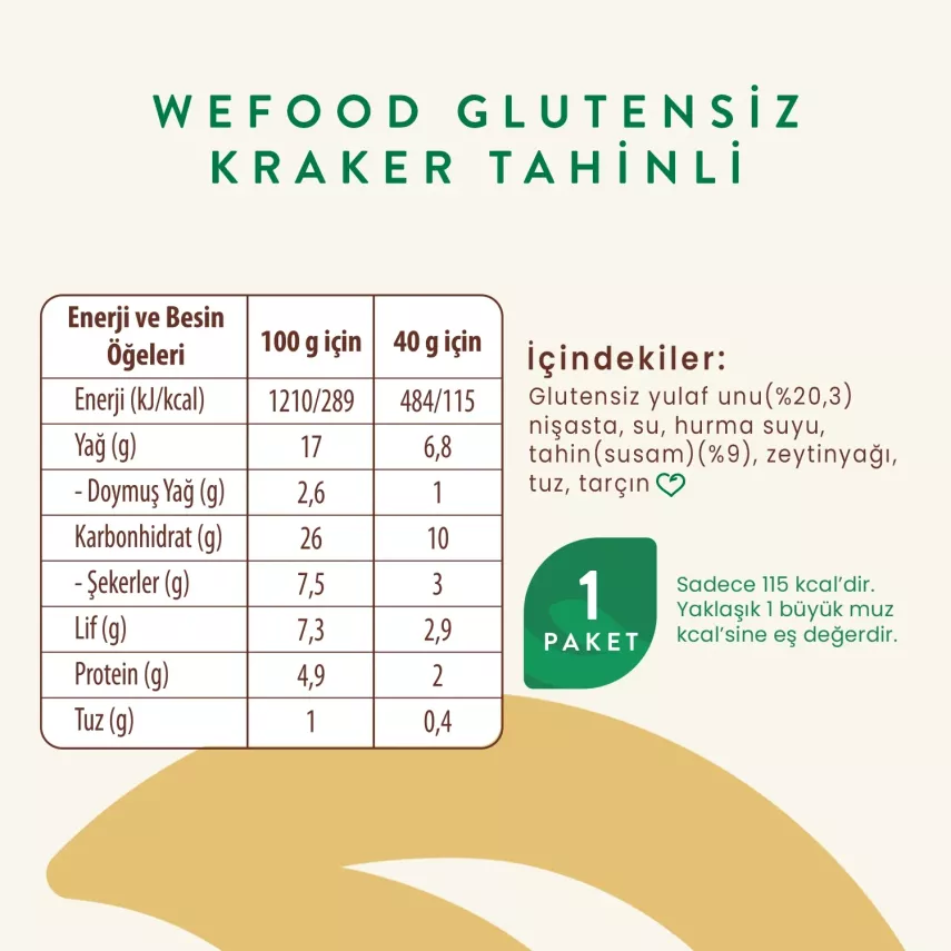 Wefood Glutensiz Tahinli Kraker 40 gr - 7