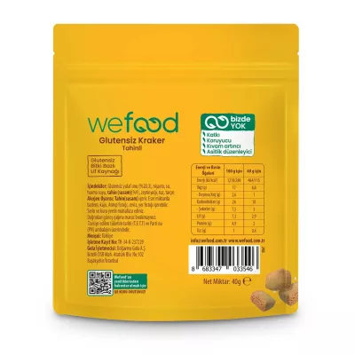 Wefood Glutensiz Tahinli Kraker 40 gr (1)
